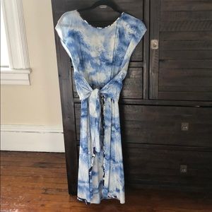 Rebecca Taylor shibori blue cloud watercolor dress
